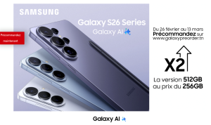 La Galaxy S26 Series arrive en Tunisie : précommandez-la dès maintenant et profitez du 512 GB au prix du 256 GB d’un an de garantie sur l’écran