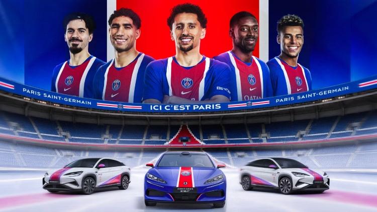 Du terrain au volant : les joueurs du PSG découvrent la gamme BYD